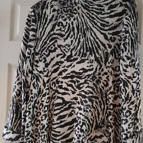 St John evening knit jacket black white rhinestones embellished blazer size 6 - Picture 12 of 16